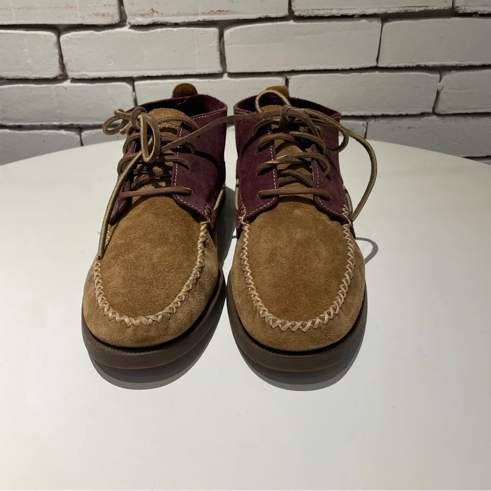 Sperry Men's Leather Top Sider Chukka Boot Burgundy & Brown Size 9.5